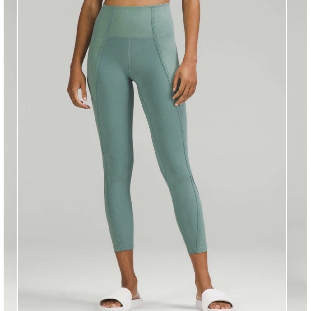 Lululemon Align Ribbed Panel High-Rise Tight 25" Tidewater Teal Size 2 Gym Yoga